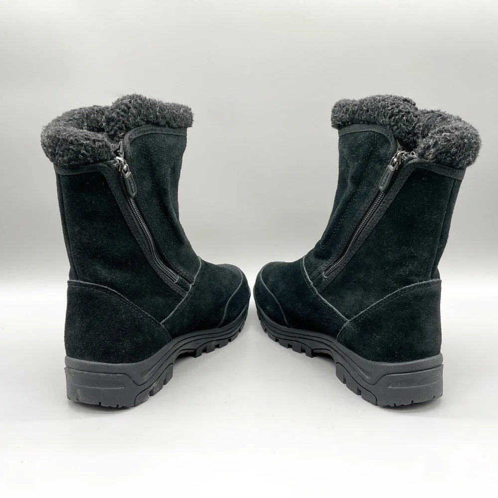 Sorel Womens 9 Waterfall Winter Boots Black Suede Waterproof Gorpcore Snow